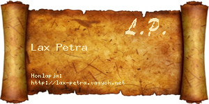 Lax Petra névjegykártya