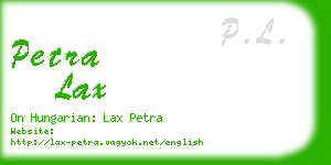 petra lax business card